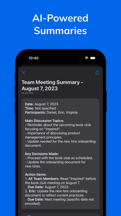 AI Meeting Note Taker - Minat