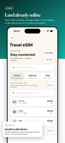 Carreh: Trip Planner, eSIM screenshot