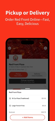 Red Front Pizza iPhone screenshot