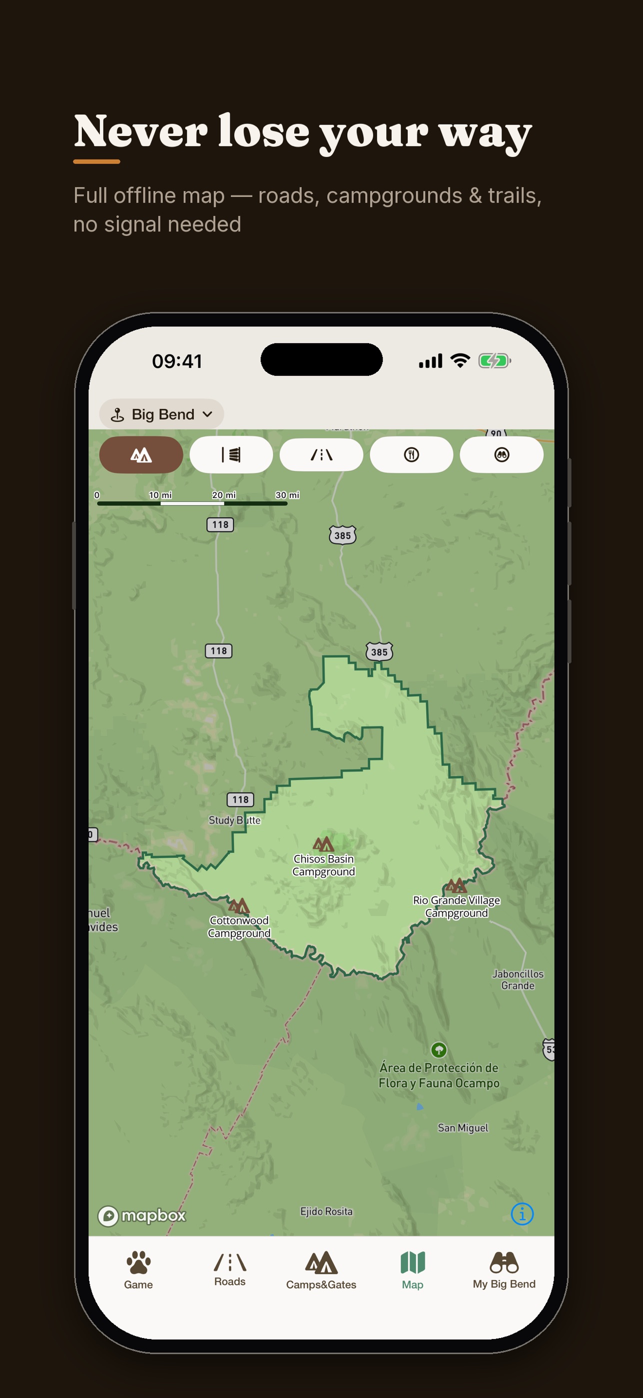 Screenshot 1 of Big Bend Safari Guide & Map