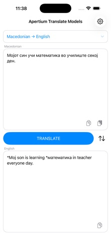Apertium Translator iPhone screenshot