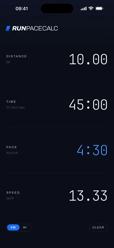 RunPaceCalc screenshot 2 of 2