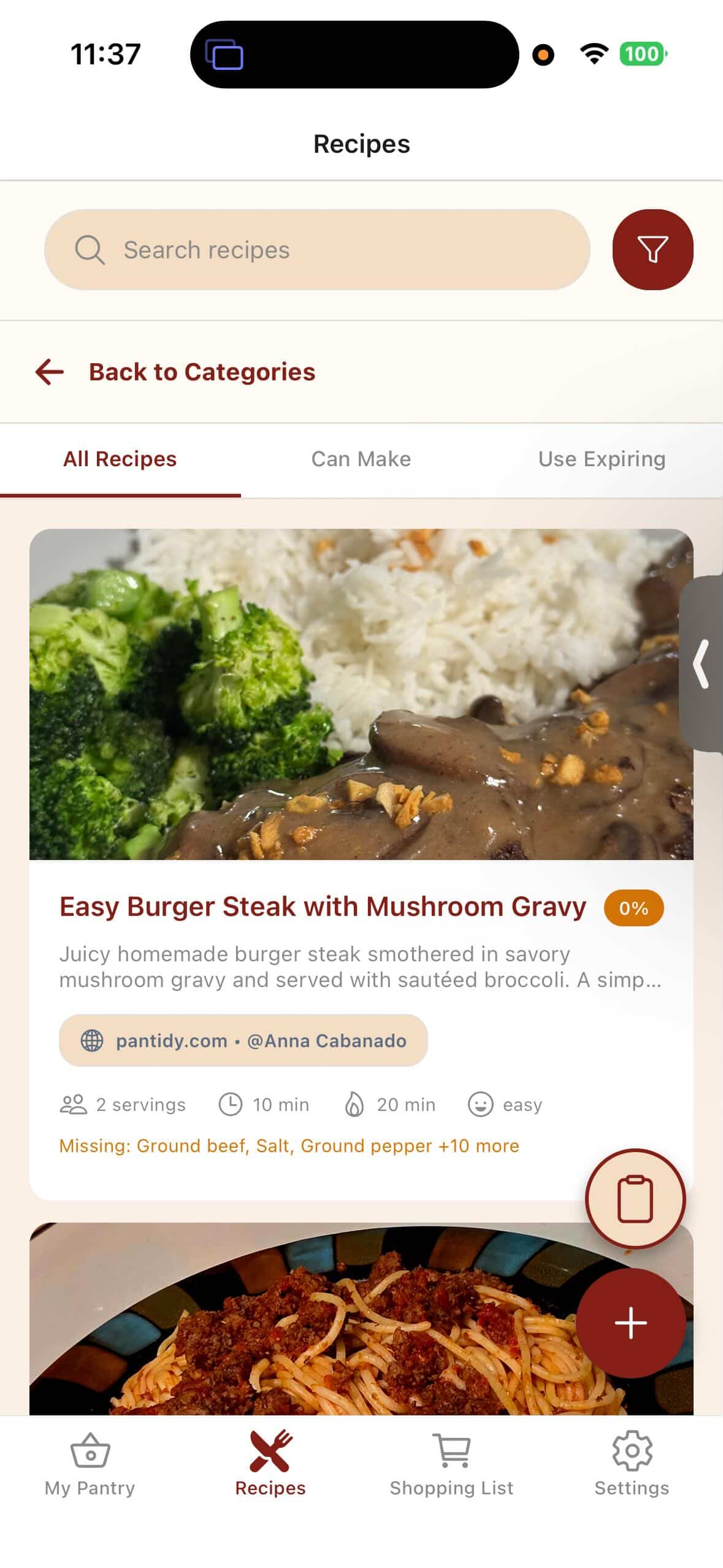 Pantidy: Smart Pantry, Recipes screenshot 2