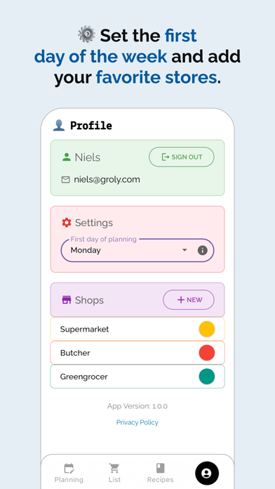 Groly: Grocery Planner Screenshot