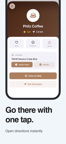 Coffee Hunter: Nearby Cafes iPhone screenshot