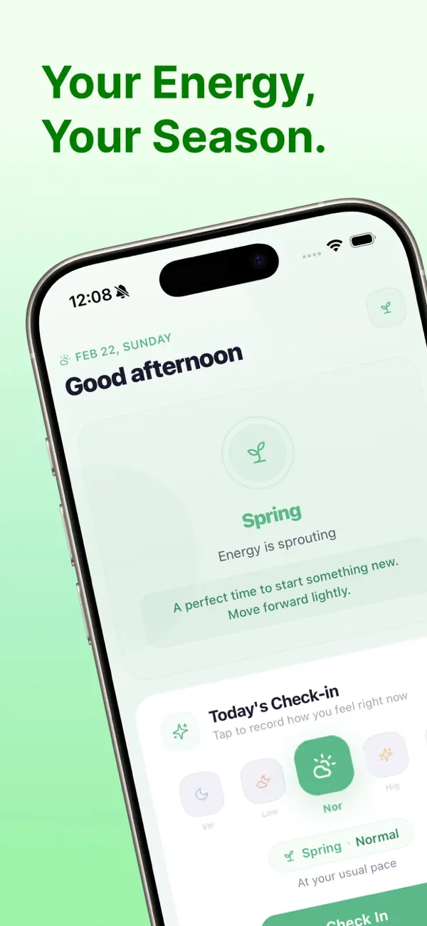 Screenshot #1 pour Seasons - Energy & MoodTracker