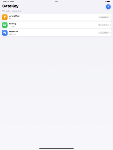 GateKey iPad screenshot
