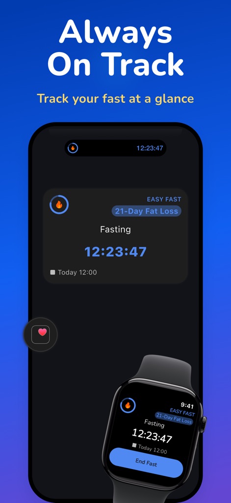 Fasting Tracker • Easy Fast - This tool ensures users are always informed about their fast via glanceable Live Activities on the lock screen and a fully functional Apple Watch application.