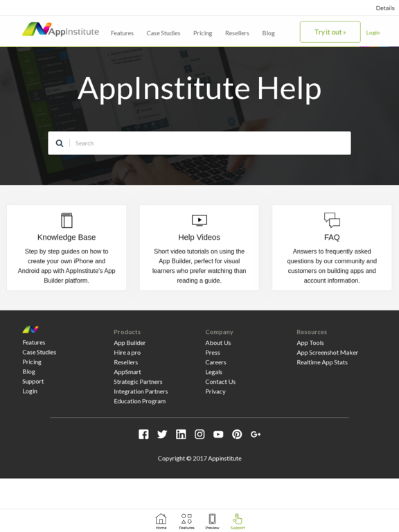 AppInstitute Help Guide iPad screenshot