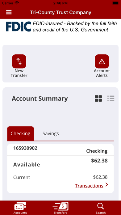Tri-County Trust Company Screenshot