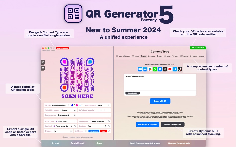 #7. QR Generator Factory 5 (macOS) By: Runecats