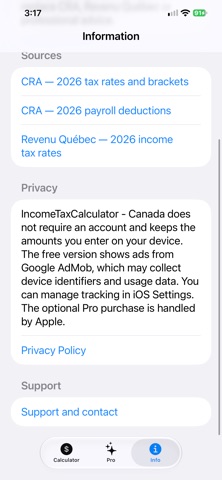 IncomeTaxCalculator - Canada, zrzut ekranu 5