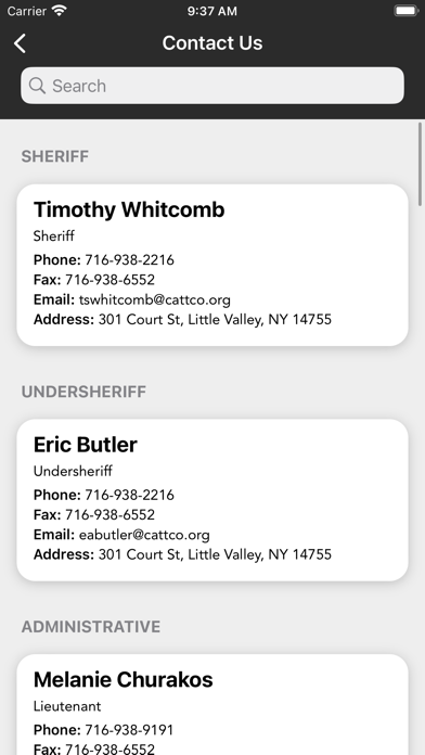 Cattaraugus County NY Sheriff Screenshot