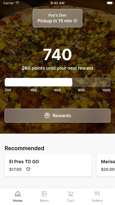 Fox's Den iPhone screenshot 1 - Food & Drink app