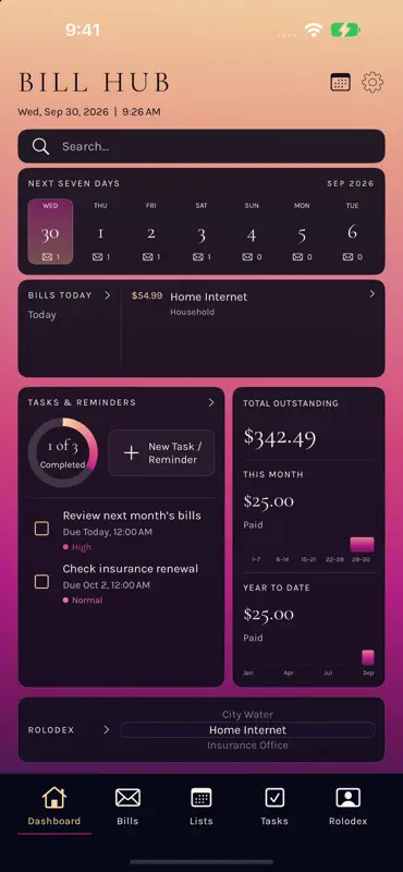 Bill Hub by ECHO screenshot 1 of 2