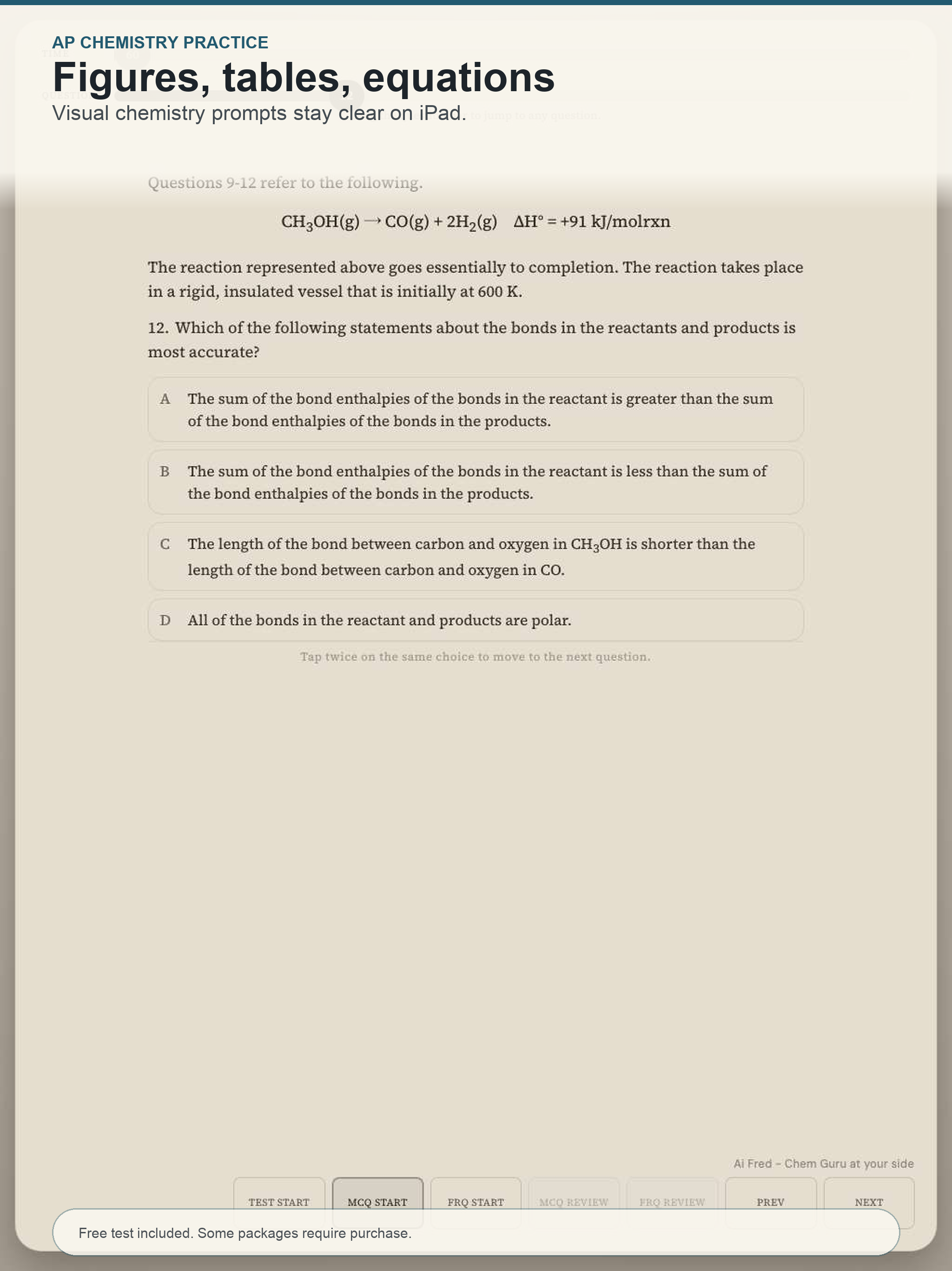 AP Chemistry Realistic Test screenshot 16