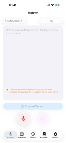 Dictator Offline Voice to Text iPhone screenshot