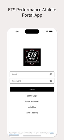 ETS Performance Athlete Portal iPhone screenshot
