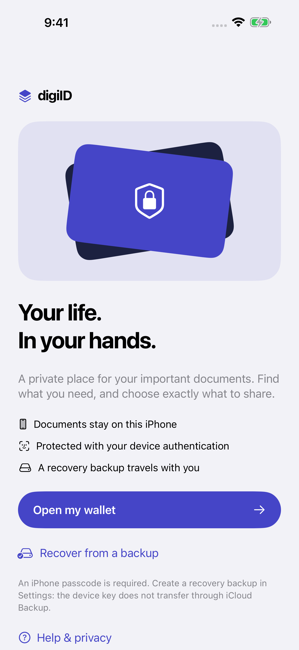 digiID: Document Wallet Screenshot