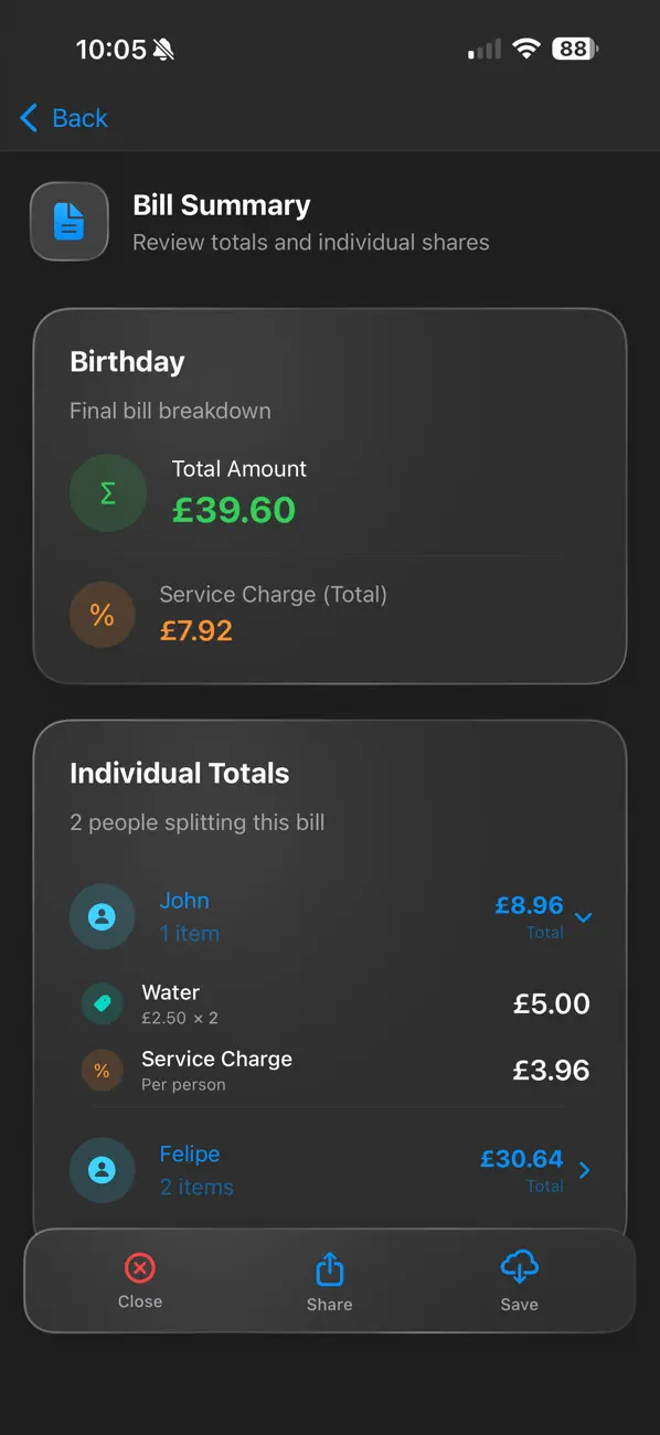 #5. Easy Bill Split (iOS) بواسطة: Felipe Goncalves