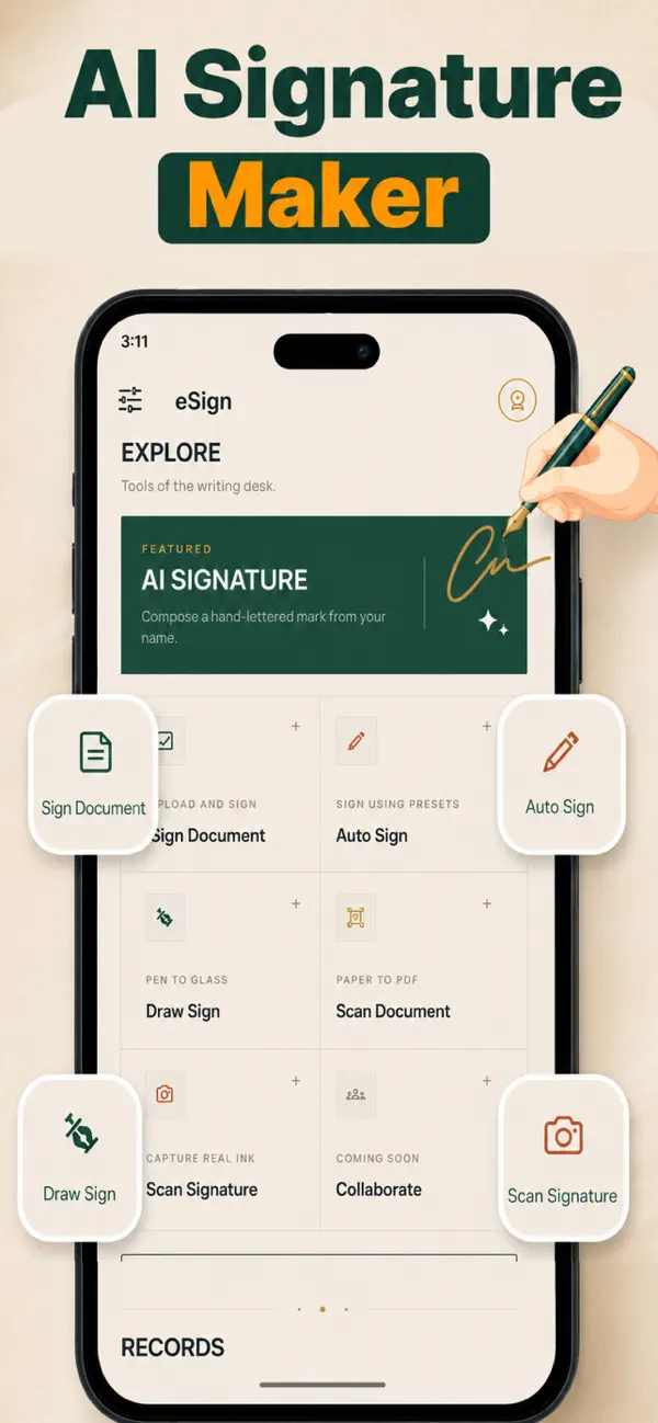 Screenshot #1 pour IA Créateur Signature - eSign