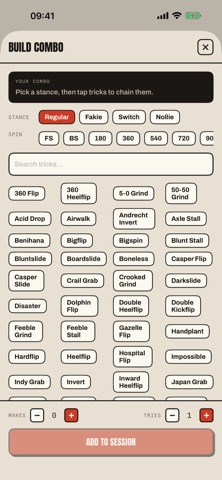 SkateLog iPhone screenshot