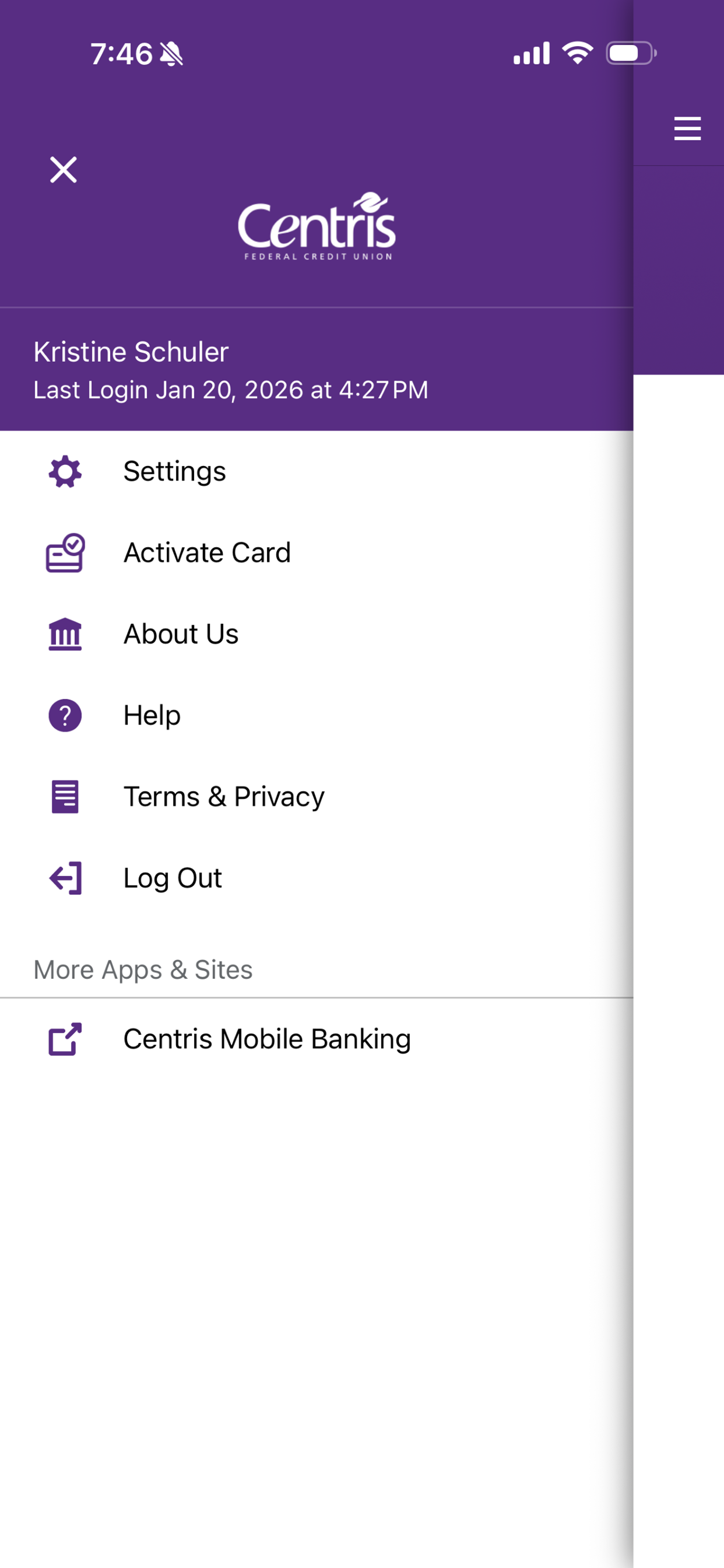 Centris Debit Card Companion screenshot 2
