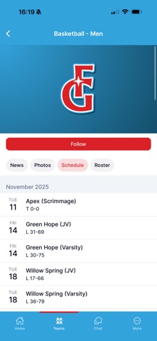 Felton Grove Athletics iPhone screenshot