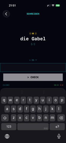 Swipanisch screenshot