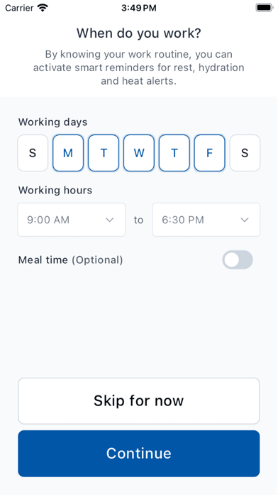 AIHA Heat Stress App Screenshot
