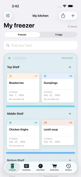 Freezer: Fridge Inventory screenshot 1