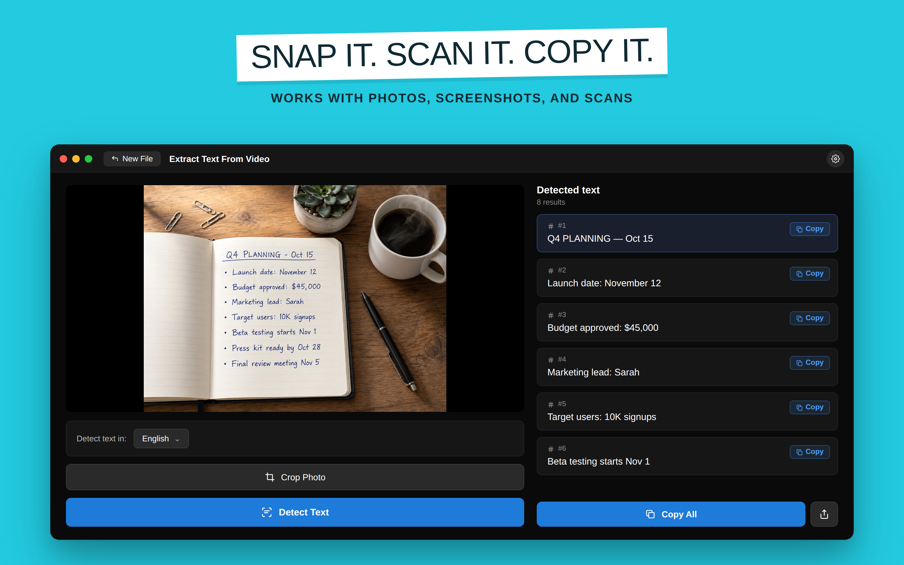 Extract Text From Video &Image