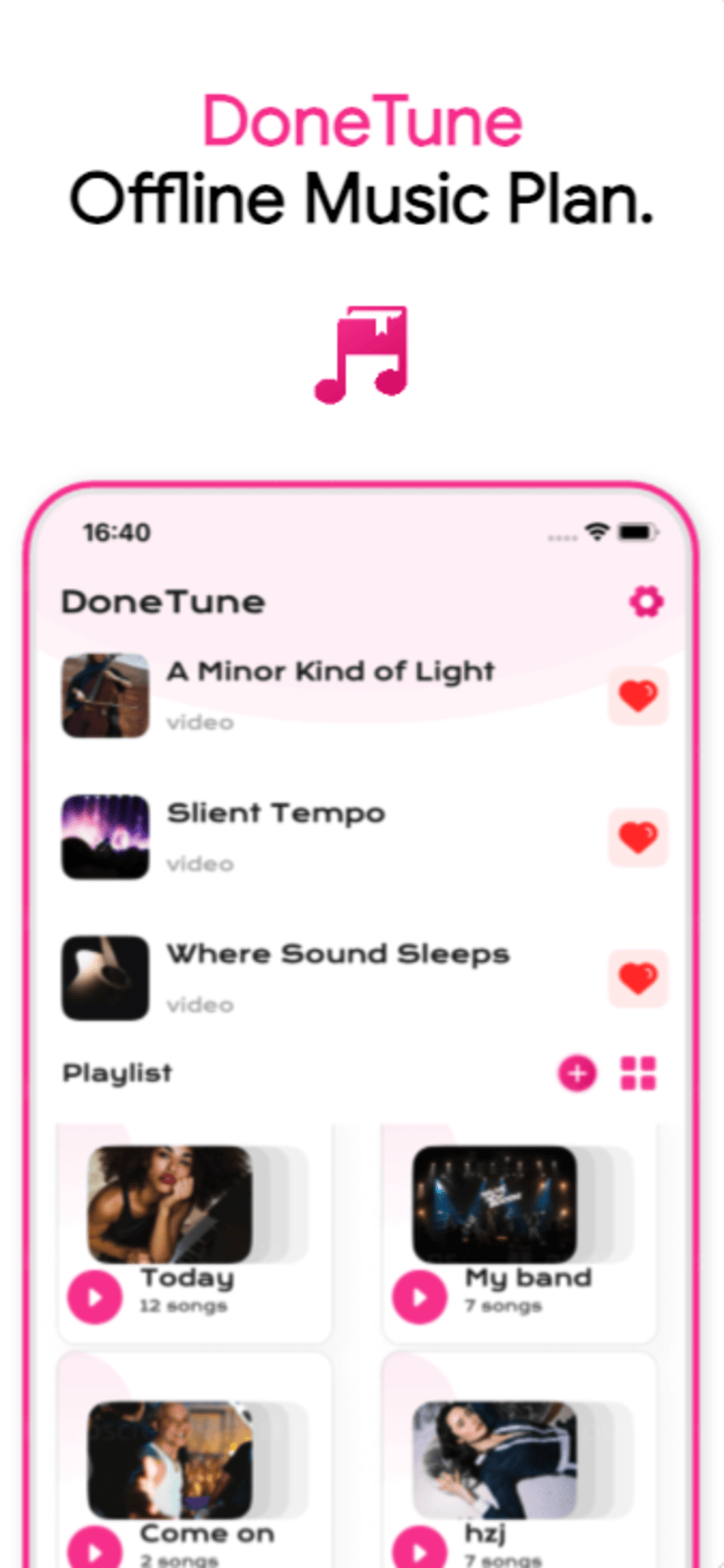DoneTune: Offline Music Plan