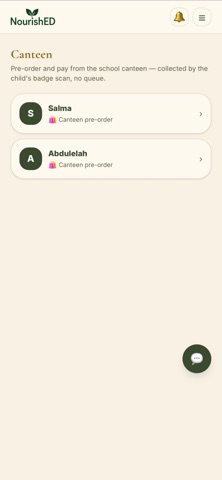 NourishED - School Meals iPhone screenshot
