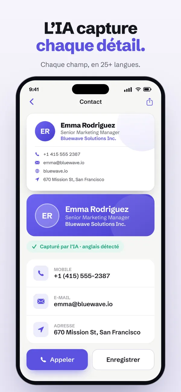 Screenshot #2 pour Visty: Scanner Carte de Visite