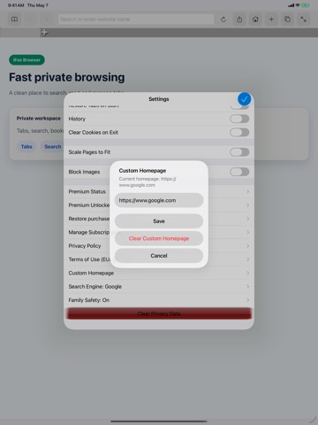 iFox Browser iPad screenshot