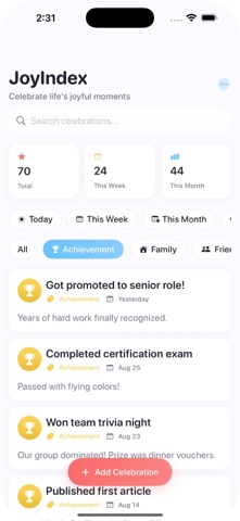 JoyIndex: Gratitude Journal screenshot