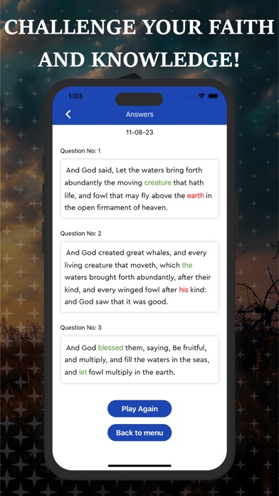 KJV Bible Quiz - King James Screenshot