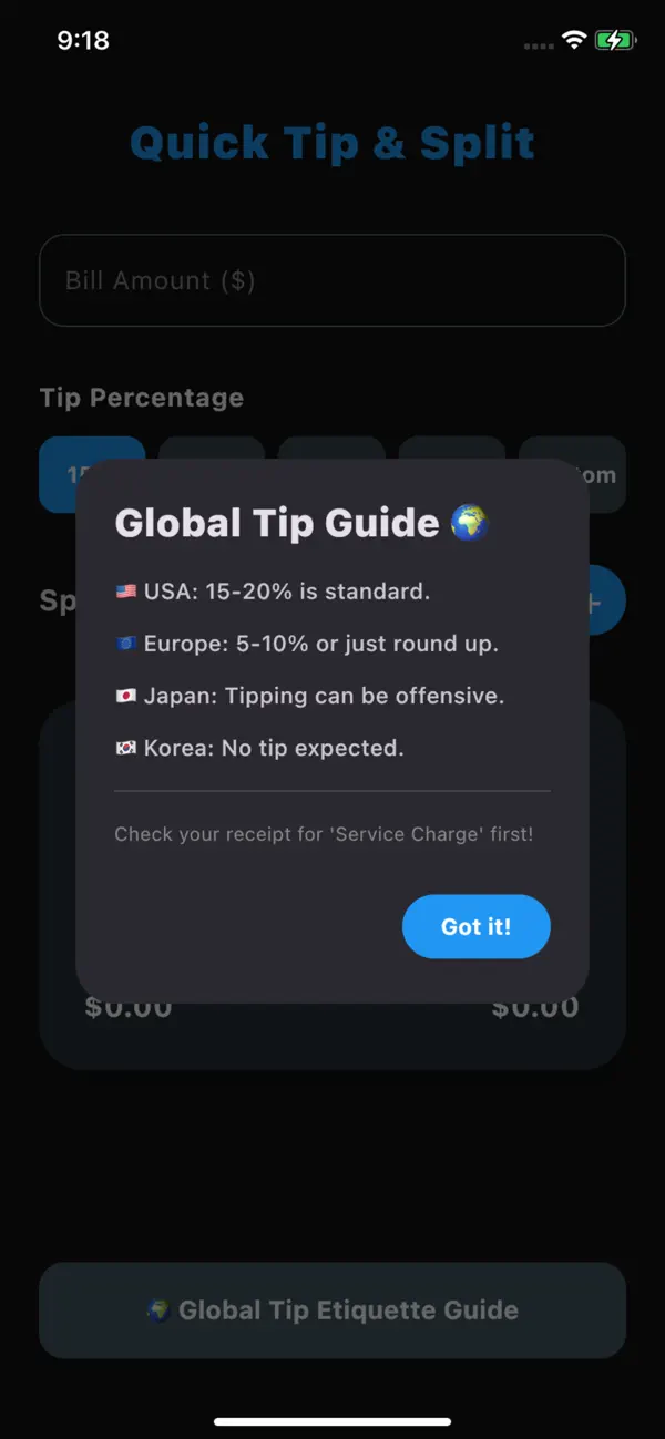 #3. Tip Calculator(Bill Splitter) (iOS) By: Hosang Kwon