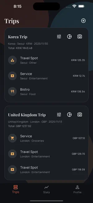 Trip TallyUp screenshot 1