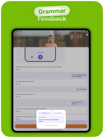 JustSpeak – AI English Tutor iPad screenshot