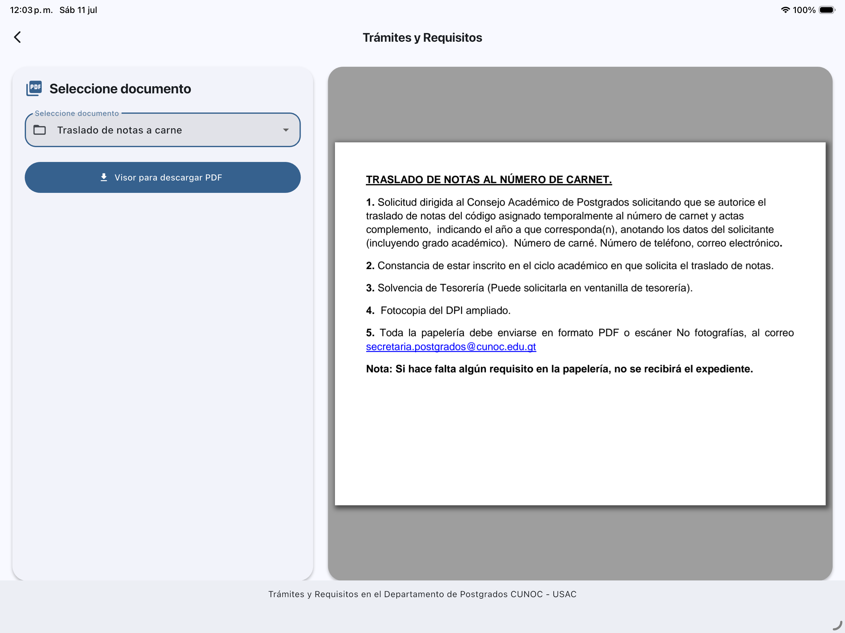 Postgrados CUNOC screenshot 15