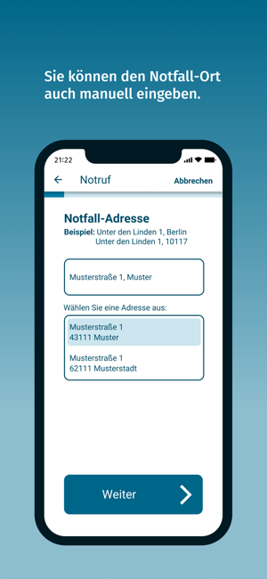 ‎nora - Notruf-App Screenshot