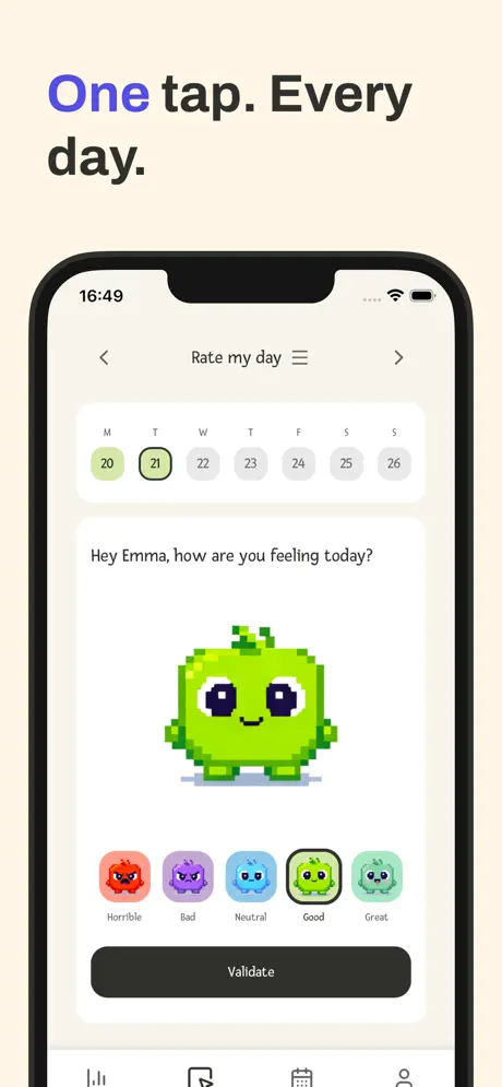 Mood Tracker &middot; Pixel Journal 像素心情追踪日记应用截图