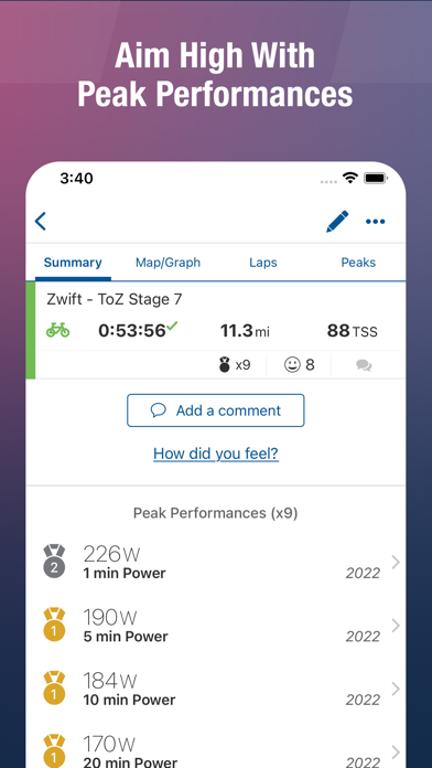 TrainingPeaks Screenshot