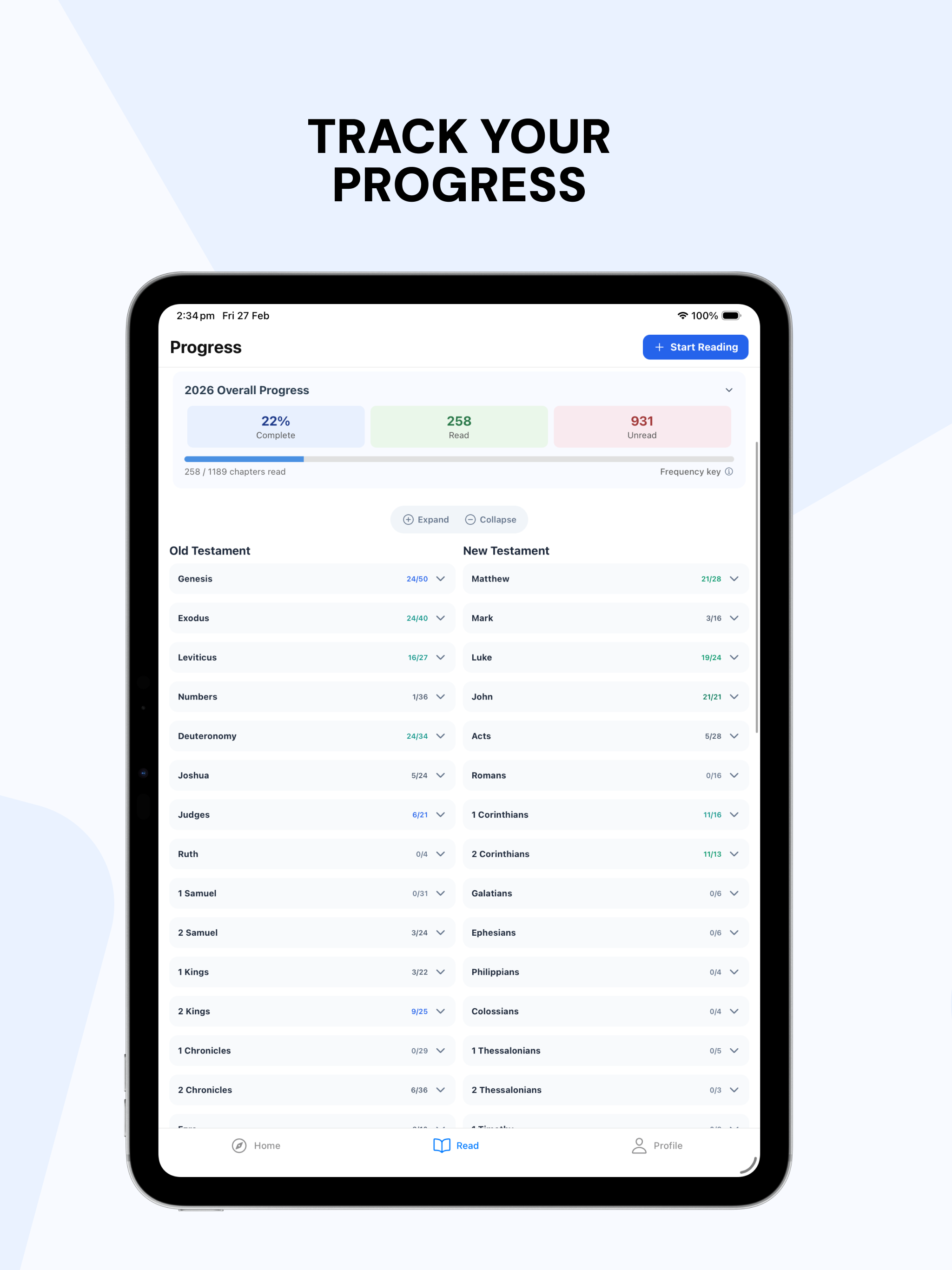 Lumyn: Bible Reading Tracker