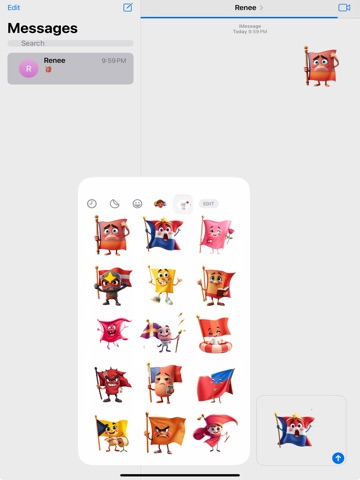 Fluttering Flag Stickers iPad screenshot