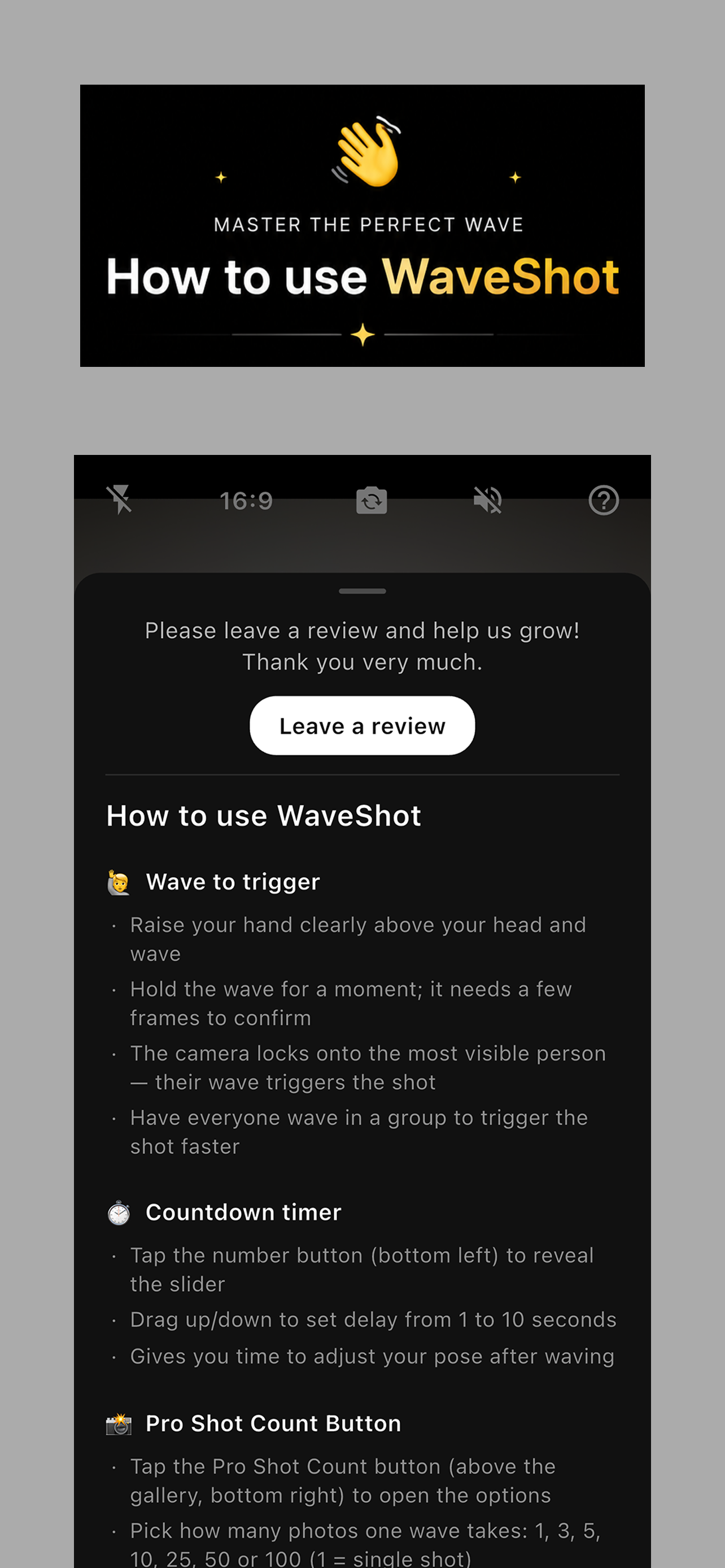 WaveShot AI Hands-Free Camera screenshot 9