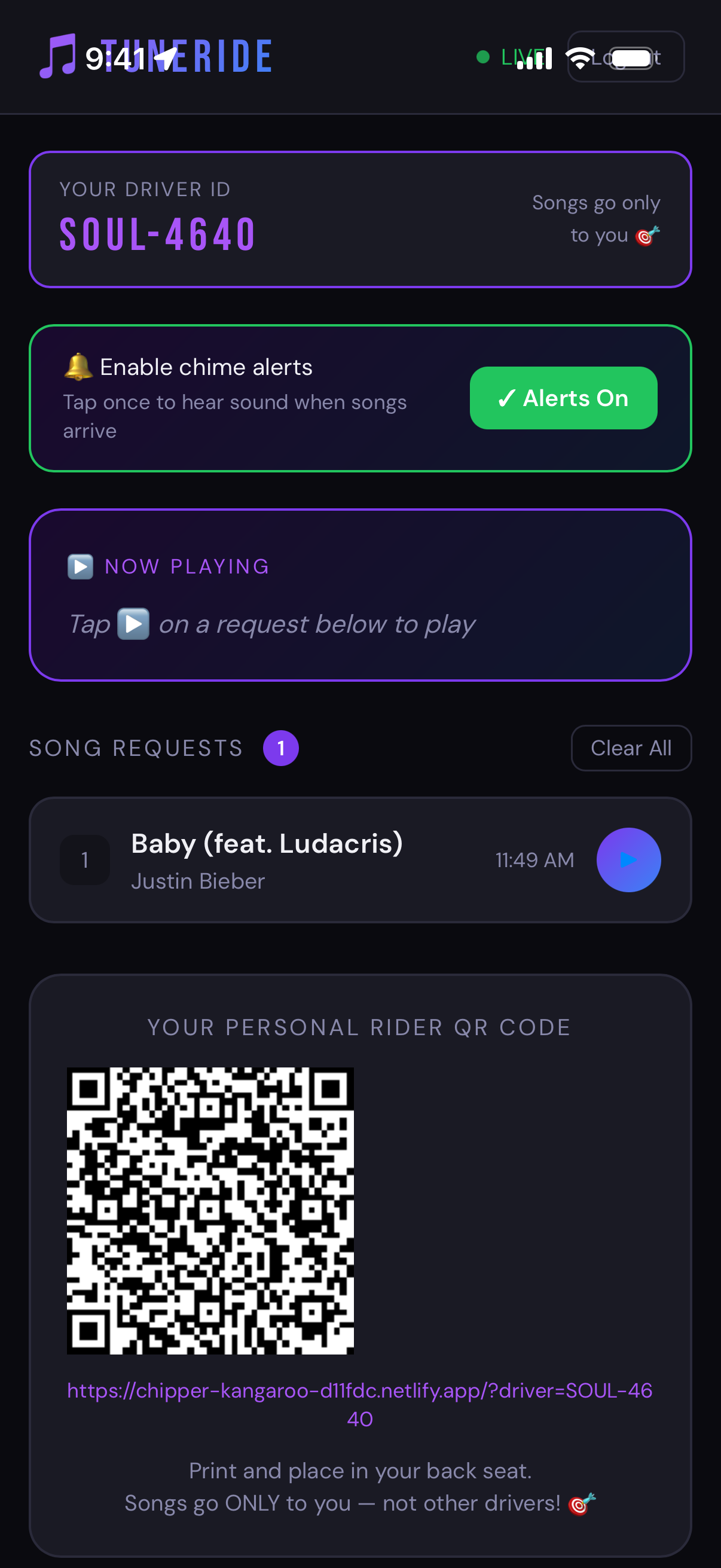 TuneRide Driver