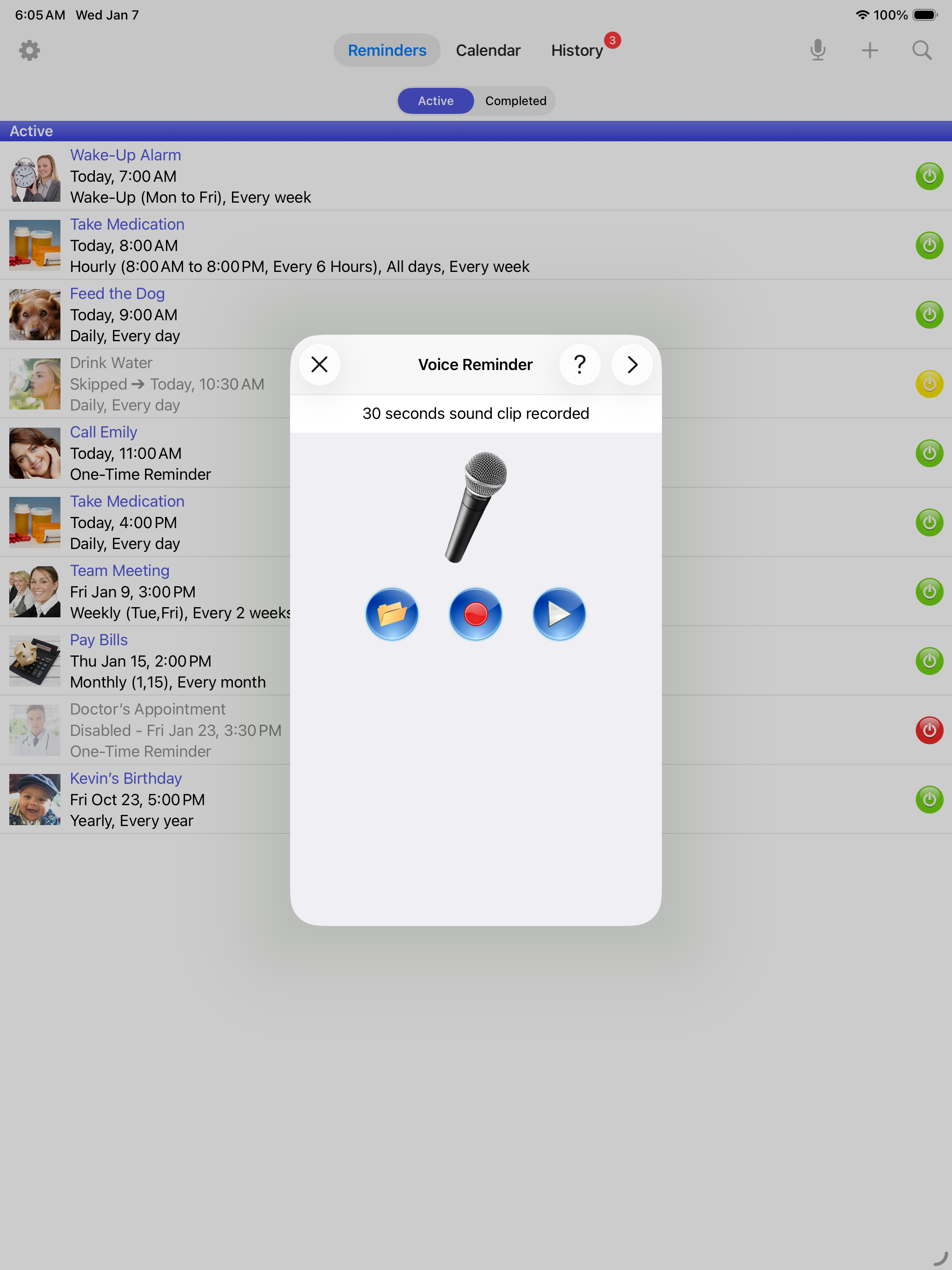 Reminder with Voice Reminders